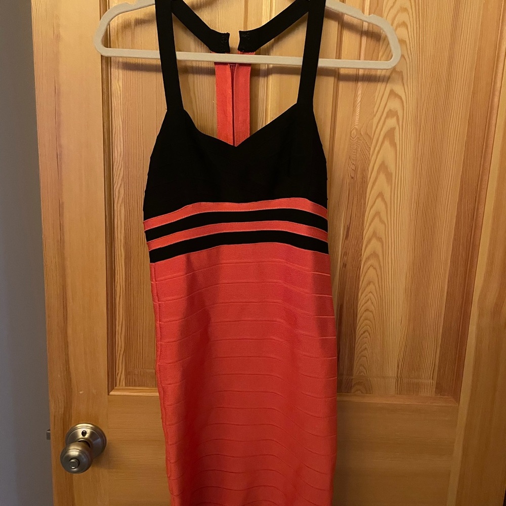Mini bodycon dress pink and black
